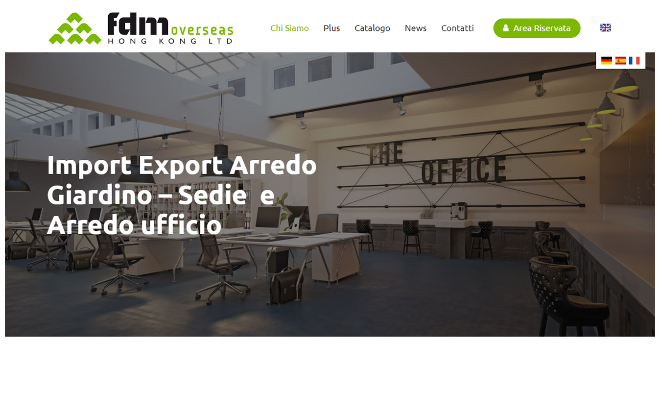 Realizzazione di un nuovo sito web per il produttore d'arredo: Fdm Overseas